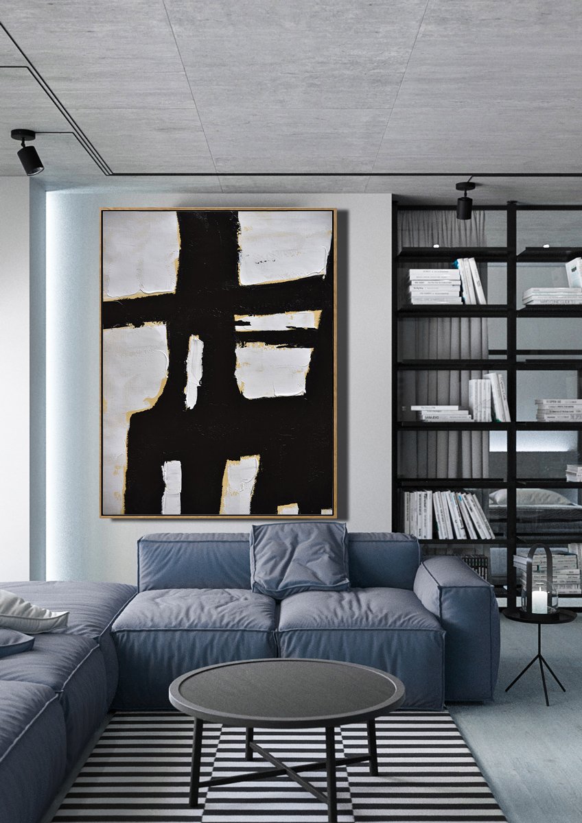 Vertical Palette Knife Minimal Art #C17Y